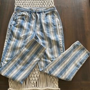 American Eagle pinstriped mom jeans